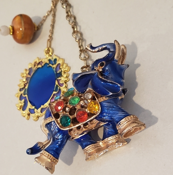 The Luxe Handbags - LUXURY MYSTICAL BAG CHARM VICTORIAN COACH BIRKIN ACCESSORY ELEPHANT BLUE